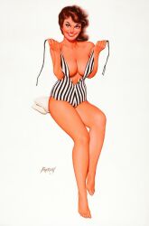 1girls artist_name baron_von_lind breasts busty curvaceous curvy cute cute_face eyebrows eyelashes eyes female hair legs lips looking_at_viewer pinup pinup_(style) pinup_girl pinup_girls pinup_pose signature solo solo_female straight_hair thick thick_thighs thighs wide_hips