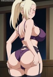 ai_generated aindroidparanoid ass ass_focus ass_grab big_ass big_breasts big_butt blonde_hair bra busty cameltoe curvy cute fat_ass female female_only from_behind garter_belt grabbing_own_ass hips huge_ass huge_breasts ino_yamanaka large_ass large_breasts legs lingerie narrow_waist naruto naruto_(classic) naruto_(series) naruto_shippuden panties ponytail slim_waist squeezing stable_diffusion thick_ass thick_thighs thighhighs voluptuous waist wide_hips