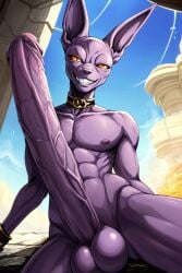 ai_generated beerus big_balls big_penis cocky69 dragon_ball_super excessive_size hyper_penis long_penis muscles veins_on_dick veiny_penis