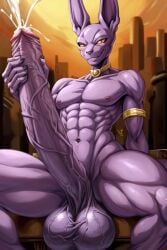 ai_generated beerus big_balls big_penis cocky69 cum cumshot dragon_ball_super excessive_size gay holding_penis hyper_penis long_penis muscular veiny_balls veiny_penis