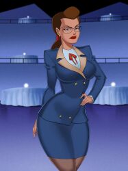 batman:_the_animated_series batman_(series) brown_hair dc dc_comics glasses janet_van_dorn nsfw sunsetriders7