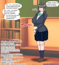 1girls big_breasts breasts busty curvaceous curvy curvy_body curvy_female curvy_figure english english_text female huge_breasts inouenanaki large_breasts original original_character school_uniform schoolgirl schoolgirl_uniform text voluptuous