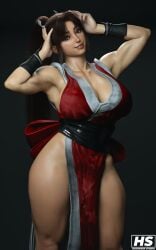 1girls 3d ass big_ass big_breasts breasts cleavage fatal_fury female female_only hagiwara_studio huge_nipples king_of_fighters mai_shiranui solo street_fighter street_fighter_6 thick_thighs voluptuous voluptuous_female