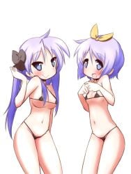 2girls artist_request bikini kagami_hiiragi lucky_star tagme tsukasa_hiiragi