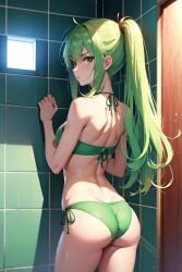 ai_generated changing deripawerts green_hair oc ponitail pool room_desing roxy_deripawerts ruining_someone_oc swimsuit tiktok white_body white_skin