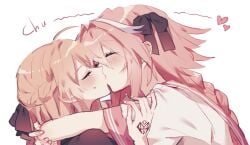 1boy 1girls astolfo_(fate) blush closed_eyes fate_(series) female female_human femboy femboy/female femboy_on_female femboy_with_female femboydom femsub horny horny_femboy human kissing koyashaka light-skinned_female light-skinned_femboy male male_human maledom original_character otoko_no_ko pale-skinned_female pale-skinned_femboy pale-skinned_male pale_skin romantic straight sweatdrop