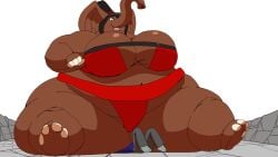 1girls animated breasts facesitting female female_focus female_only jumba_elephant kazecat ssbbw