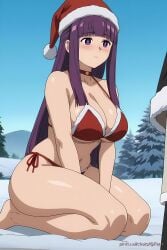 ai_generated bikini candid christmas ecchi female fern fern_(sousou_no_frieren) frieren girl hot lingerie pinku pinku.ai pinkuai sexy snow wallpaper winter