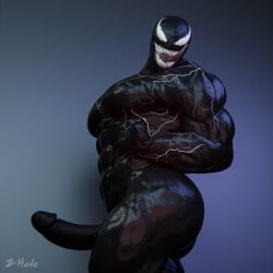 1:1 3d_(artwork) absurd_res alien alien_humanoid ass big_butt big_penis black_body blender_(artwork) digital_media_(artwork) empty_eyes erection genitals hi_res humanoid humanoid_genitalia humanoid_penis long_tongue looking_at_viewer male marvel muscular not_furry nude open_mouth penis sharp_teeth solo symbiote teeth tongue tongue_out venom_(marvel) z_hado