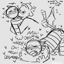 anal_sex backshots dav_pilkey dogman_(character) dogman_(series) doodle furry gay gay_sex ibispaintx petey_the_cat sketch