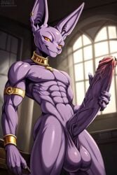 ai_generated beerus big_balls big_penis cocky69 dragon_ball_super excessive_size long_penis muscles veins_on_dick veiny_penis