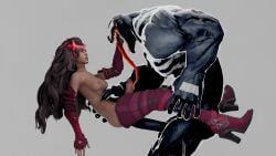 3d futanari licking_penis male_penetrating male_penetrating_futa scarlet_witch venom_(marvel)