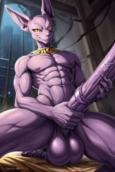 ai_generated beerus big_balls big_penis cocky69 dragon_ball_super excessive_size hyper_penis long_penis muscles veins_on_dick veiny_penis