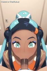 ai_generated blowjob deepthroat eye_contact fellatio huge_cock male/female nessa nessa_(pokemon) no_sound oral oral_sex penis pov pov_male sucking sucking_penis tagme video