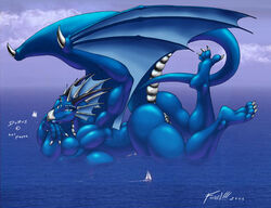 anthro ass boat breasts dragon dragoness durus female fossil macro nude ocean pussy scalie solo