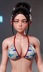 1girls 3d ai_generated bikini first_porn_of_character freckles hair_bun kosine1777 large_breasts monica_(solvalley_school) muscular muscular_female solvalley_school