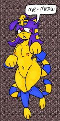 2022 animal_crossing ankha ankha_(animal_crossing) anthro breasts clothing domestic_cat egyptian_clothing egyptian_headdress feet felid feline felis female flat_chested genitals hi_res mammal mostly_nude navel nintendo pussy qoolguyart solo thick_thighs video_games