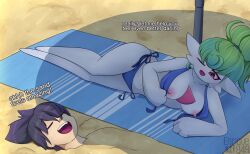 absurd_res ailin ailin_gardevoir anthro beach breasts duo enrique enrique849 female gardevoir hi_res humanoid nintendo pinup pokémon_(species) pokemon pokemon_(species) pose seaside summer video_games