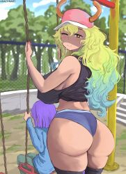 1girls arachnart ass big_ass big_breasts breasts bubble_ass bubble_butt lucoa miss_kobayashi's_dragon_maid quetzalcoatl_(dragon_maid) thick_ass thick_thighs