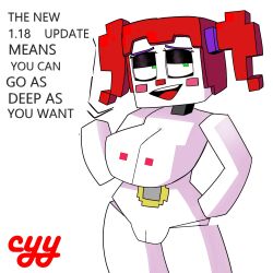 1girls baby_(fnafsl) breasts circus_baby circus_baby_(fnaf) circus_baby_(minecraft) completely_nude completely_nude_female crossover cyynapse female female_only five_nights_at_freddy's five_nights_at_freddy's:_sister_location fnaf green_eyes minecraft naked naked_female nude nude_female pussy red_cheeks red_hair red_nose scottgames sister_location solo solo_female white_body