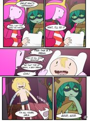 1boy 2girls adventure_time aunt_maire comic coolerinker english_text ffm_threesome finn_the_human green_hair huntress_wizard inker_comics inkershike page_3 page_number pink_hair princess_bubblegum threesome