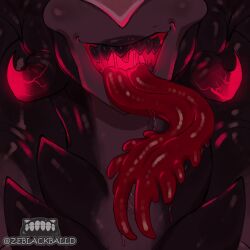 1girls drool drooling eldritch eldritch_horror female grey_skin horrors_behond_my_comprehension lips long_tongue mandibles monster monster_girl mouth_shot nightmare_waifu open_mouth red_tongue saliva sharp_teeth smile smiling the_invader_(zeblackballd) vulva zeblackballd_(artist)