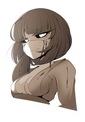 1girls angry_face black_sclera breasts fizintine non-human shikoke_(fizintine) soft tagme white_background