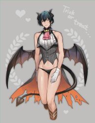 1boy alternate_costume black_panties byleth_(fire_emblem) byleth_(fire_emblem)_(male) crossdressing fire_emblem fire_emblem:_three_houses halloween halloween_costume incubus male male_only nintendo nonesabu panties solo thong underwear