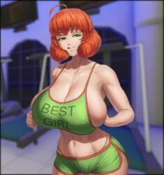 1girls animated armpits bare_shoulders big_breasts breasts cleavage clothed clothes clothing female female_only green_eyes hips huge_breasts human human_only humanoid large_breasts nipples nipples_visible_through_clothing no_sound one_eye_closed orange_hair penny_polendina red_hair rwby segal03 short_hair shorts smile solo solo_female superbusty thick thick_thighs thighs tongue_out video wide_hips