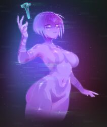 1girls 2d artificial_intelligence breasts cortana cortana_v1 female female_focus female_only halo_(game) halo_(series) hi_res justrube looking_at_viewer purple_body purple_eyes purple_hair rube smiling smiling_at_viewer solo solo_female thick_thighs