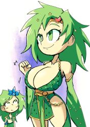 1girls 2022 bare_thighs big_breasts cleavage final_fantasy final_fantasy_iv green_eyes green_hair huge_breasts rydia setzeri tagme