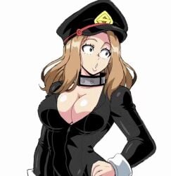 1girl 1girls 2d 2d_animation animated anime_style areolae arms_open arms_up big_breasts black_bodysuit black_collar black_hat blonde_hair bodysuit bouncing_breasts breasts breasts_out brown_eyes brown_eyes_female brown_hair brown_hair_female camie_utsushimi cap caress caressing_breasts cleavage clothed collar cuffs erect_nipples erect_nipples_under_clothes exposed_breasts eyebrows eyelashes female female_human female_only fit_female flashing flashing_breasts glossy_lips hands_on_own_breasts happy hat hero_outfit_(mha) human large_breasts latex lewdamone long_hair looking_at_viewer mp4 my_hero_academia nipples no_bra one_eye_closed open_mouth plump_lips saku_ushi shiketsu_high_school_cap shiny_skin shorter_than_10_seconds shorter_than_30_seconds shounen_jump simple_background skin_tight smile solo solo_female solo_focus sound superhero_costume superheroine tongue_out touching_breast touching_own_breast undressing unzipping_bodysuit video voluptuous voluptuous_female white_background white_cuffs wink winking winking_at_viewer wrist_cuffs zipper zipper_down