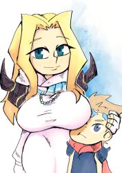 1girls 2022 big_breasts blonde_hair blue_eyes ceodore_harvey final_fantasy final_fantasy_iv final_fantasy_iv_the_after_years huge_breasts milf mother_and_son rosa_farrell setzeri