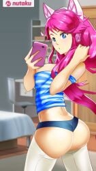 1girls ass big_ass female female_focus female_only long_hair nutaku nutaku-tan pink_hair solo solo_female solo_focus