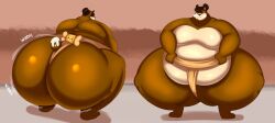 1boy 1male ass bear big_ass brown_fur chubby fat furry gigantic_ass hair_bun male male_only megacoolbear_(artist) moobs squat squatting squatting_position sumo sumo_wrestler sumo_wrestling tagme thick_thighs wedgie