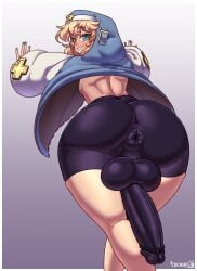 1boy anus anus_outline arc_system_works ass ass_focus bending_over bent_forward bent_over big_penis bike_shorts blonde_hair blue_eyes blush blushing bridget bulge clothing_skin cock-tail cuchuflin erection_under_clothes femboy guilty_gear guilty_gear_strive hi_res huge_ass huge_balls huge_bulge huge_cock huge_penis light_skin looking_at_viewer looking_back male_only nail_polish nails pale_skin penis penis_bulge penis_under_clothes presenting presenting_anus presenting_butt presenting_hindquarters puffy_anus skin_tight solo solo_focus spats