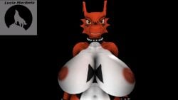 3d_(artwork) animated anthro bandai_namco big_breasts breasts digimon digimon_(species) digital_media_(artwork) female female_anthro female_only feral guilmon luciamaribela solo source_filmmaker