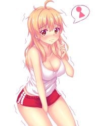 1girls blonde_hair hand_between_legs have_to_pee helpless need_to_pee nottytiffy omorashi red_shoes shorts tagme tank_top tiffy tiffy_(nottytiffy) tiffynyaa white_tank_top