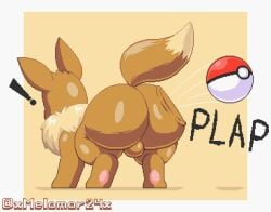 anthro backsack big_ass big_butt eevee feral feral_focus feral_only male_only pixel_art pokémon_(species) pokeball pokemon pokemon_(species) solo_feral xmelomor24x