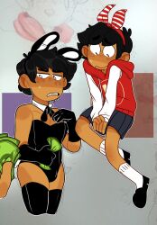 angry black_hair brown_body brown_skin bulge bunny_ears bunnysuit calaziike calazotauvu counting counting_money femboy gay girly gloves k-zoo khazoo khevin male male/male male_only mexican money nervous offering skirt socks sweater tie tight_clothing twink yaoi youtube youtube_hispanic youtuber youtuber_boy