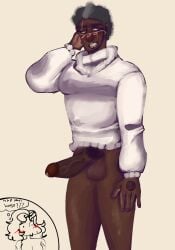 1boy 2d artist_request big_penis bottomless dark-skinned_male dilf gaster gay male male_only undertale undertale_(series)