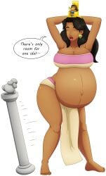 1girls ass beauty_mark belly big_ass big_belly black_hair bubble_butt chel closed_eyes dark-skinned_female dark_skin elek-tronikz female latina pregnant shaking_hips solo_female the_road_to_el_dorado what wide_hips