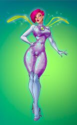 1girls 4kids_entertainment bodysuit cameltoe charmix clothing deviantart deviantart_username erect_nipples fairy female female_only full_body_suit green_eyes hi_res high_heels kseniaharlequin large_breasts lipstick magenta_hair nickelodeon pink_hair posing purple_bodysuit purple_clothing purple_rubber rainbow_(animation_studio) rubber rubber_clothing rubber_suit shiny_clothes short_hair signature skin_tight solo sparkles tecna tecna_(winx_club) watermark wings winx_club