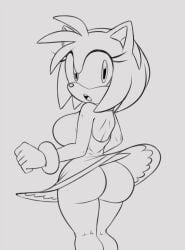 amy_rose big_ass big_breasts bottomless bottomless_skirt breasts bubble_butt female sega sonic_(series) squidapple tagme upskirt