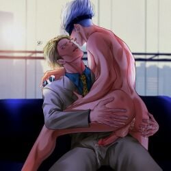 2boys cum gay gay_sex jujutsu_kaisen kento_nanami male/male male_only male_penetrated novak_rouge satoru_gojo yaoi