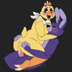 1:1 accessory anthro anus avian bird blush bodily_fluids bonnie_(fnaf) bow_(feature) bow_accessory bow_ribbon breast_play breast_sucking breasts chica_(fnaf) chica_(fnafplus) chicken cum duo feathers female female_penetrated five_nights_at_freddy's five_nights_at_freddy's_plus galliform gallus_(genus) genital_fluids genitals hair_accessory hair_ribbon hairbow joints lagomorph lazy_eye leporid love male male/female male_penetrating male_penetrating_female mammal nipple_fetish nipple_play nipple_suck non-mammal_breasts penetration penile penile_penetration penis penis_in_pussy phasianid pussy rabbit ribbons romantic romantic_couple scottgames sex sucking suckmycoccyx tail_feathers vaginal_penetration video_games