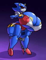 1girls 2017 anthro anthro_only anthrofied big_breasts big_butt bimbo blue_body breasts busty female female_only genderswap genderswap_(mtf) gigantic_breasts high_heels highres huge_ass huge_breasts hyper hyper_breasts large_breasts machine massive_breasts metal_sonic metal_sonique nipple_bulge red_body red_clothing robot robot_girl rule_63 sega sonic_(series) sonic_the_hedgehog_(series) thick_ass thick_thighs white_clothing wink winking zaphod_(artist)