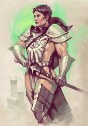 1girls armor barely_clothed body_armor cassandra_pentaghast dragon_age dragon_age_inquisition female janrock muscular muscular_arms muscular_female muscular_thighs skimpy skimpy_clothes sword thick thick_thighs voluptuous wide_hips