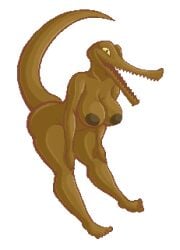 animal_humanoid anthro big_areola biped breasts brown_areola brown_areolae brown_nipples cleavage completely_nude crocodile crocodilian excited feet female female_only gharial girls hands_on_own_thighs hands_on_thighs happy humanoid large_areolae liarborn long_snout naked nipples non-mammal_breasts nude nude_anthro nude_female orange orange_scales orange_skin red_outline reptile scalie sefsefse sharp_teeth slit_pupil slit_pupils smile smiling snout solo solo_female tail tail_raised tail_up thick_thighs toes