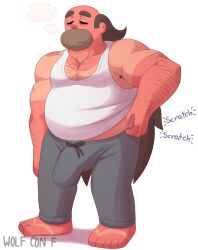 balls big_bulge bulge dad_bod flaccid gay greg_universe male male_only penis scratches solo solo_male steven_universe tallywhacker tanline tired wolf_con_f